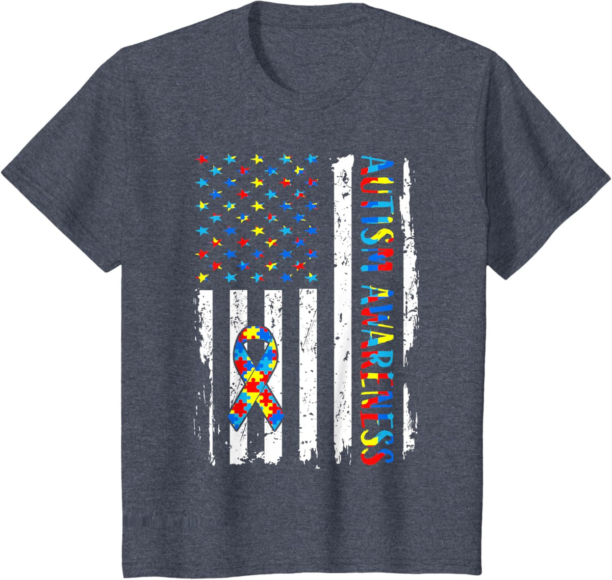 Autism Awareness Mom Dad USA flag Autistic Awareness Autism