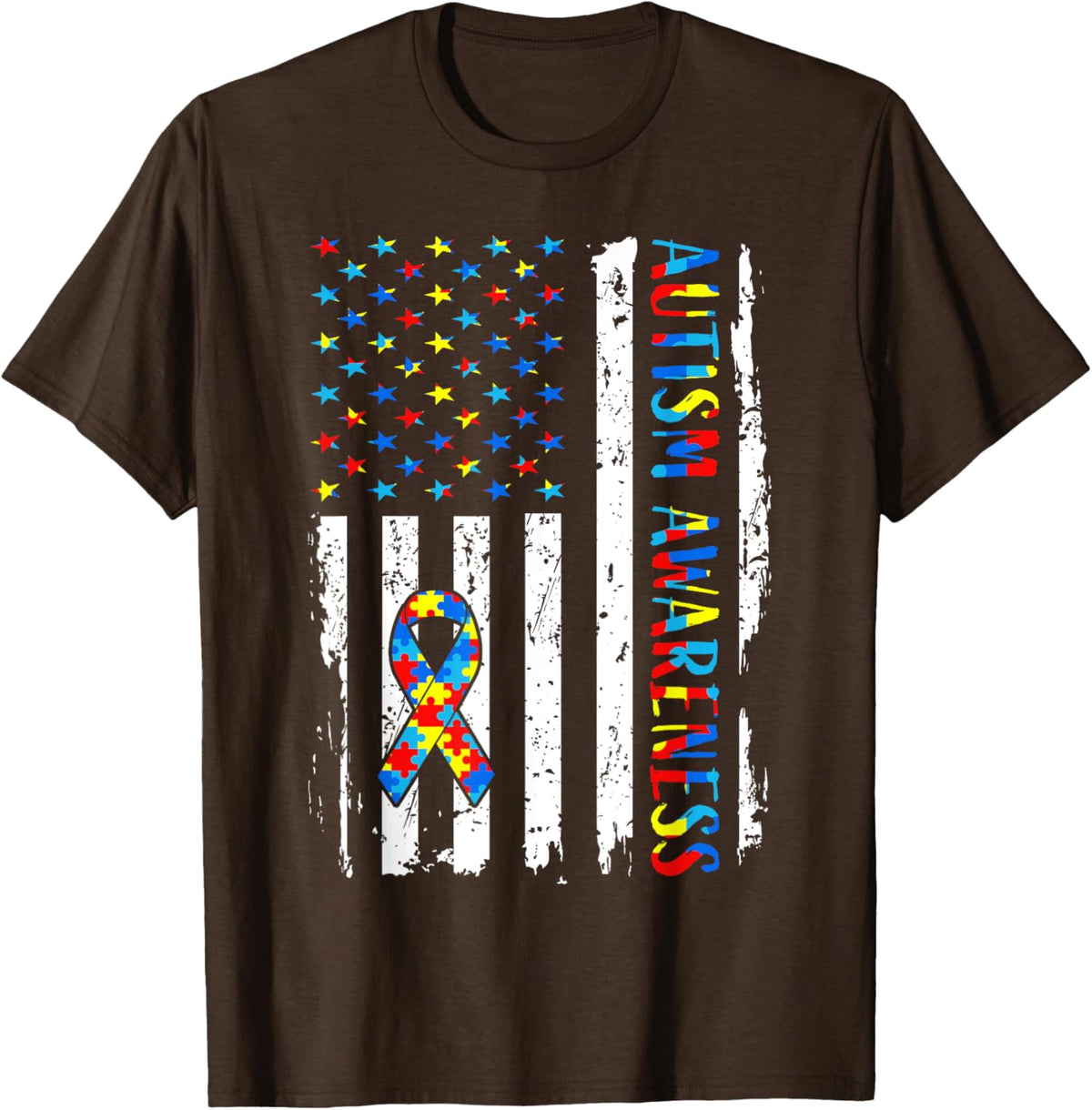 Autism Awareness Mom Dad USA flag Autistic Awareness Autism