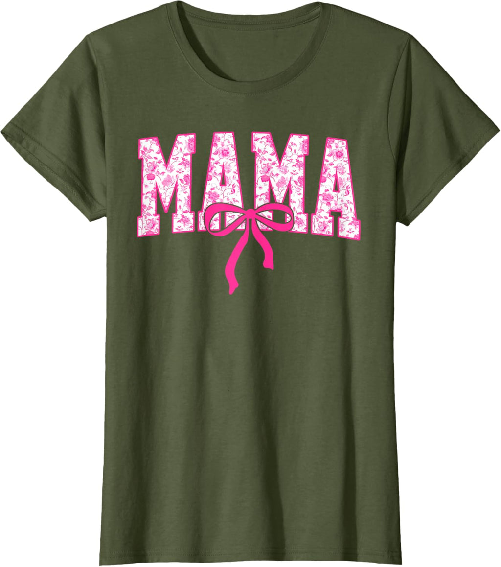Coquette Pink Chinoiserie Mama Floral Bow Mom Mothers Day
